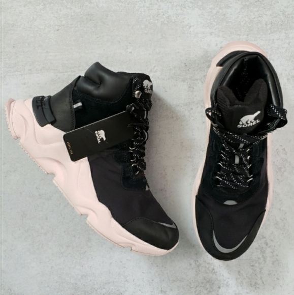 SOREL Kinetic RNEGD Conquest Waterproof Sneaker Boot Blush Pink Black Size 8 - Picture 7 of 7